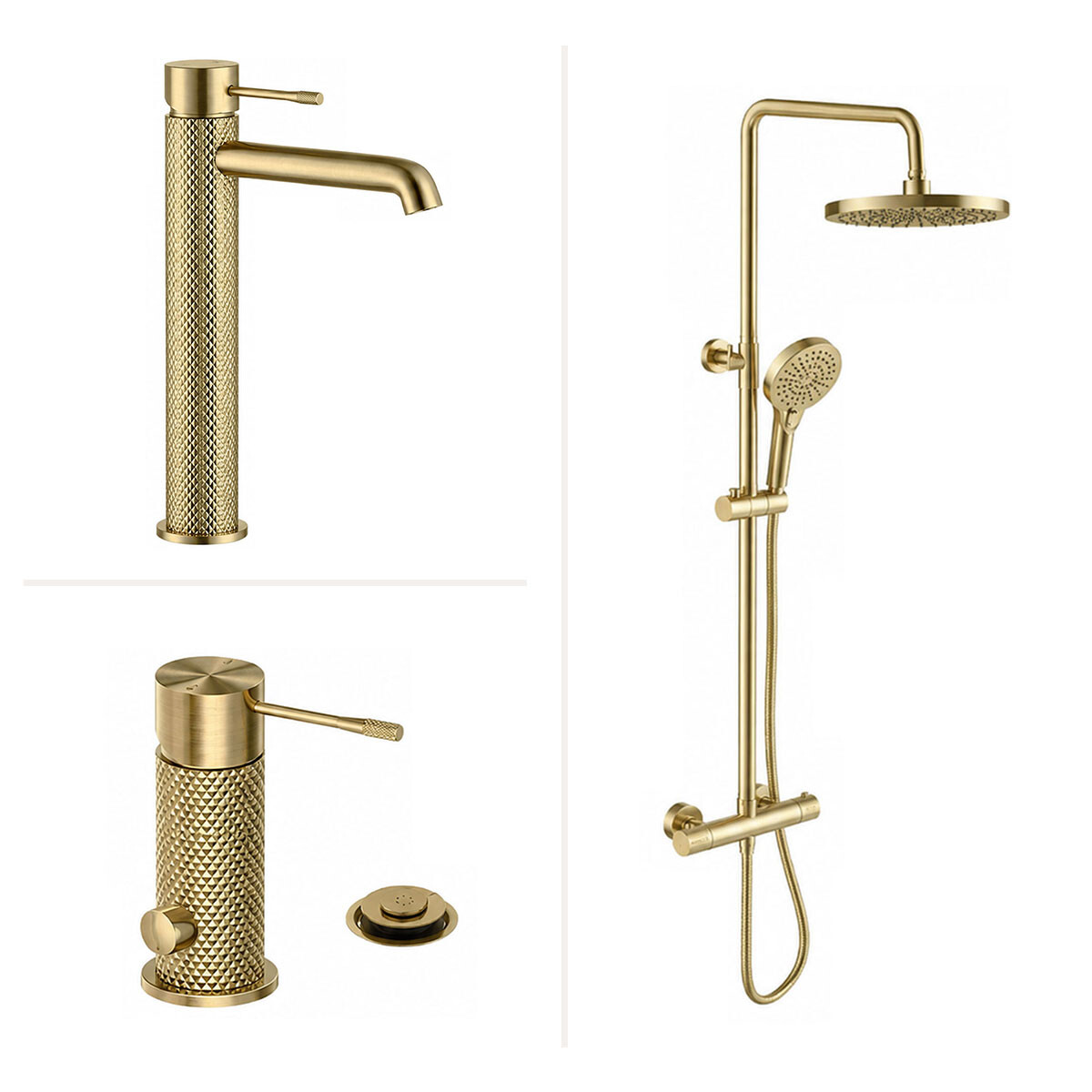 Juego De Griferia Signature Brushed Gold Con Griferia Bidet 