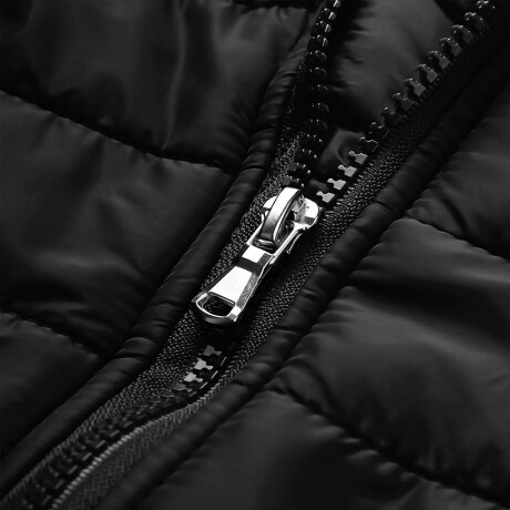 Campera Inflada Uzspace Combinada Con Capucha Hombre Negro
