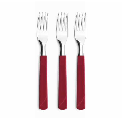 Set X3 Tenedores Treviso de Simonaggio ROJO