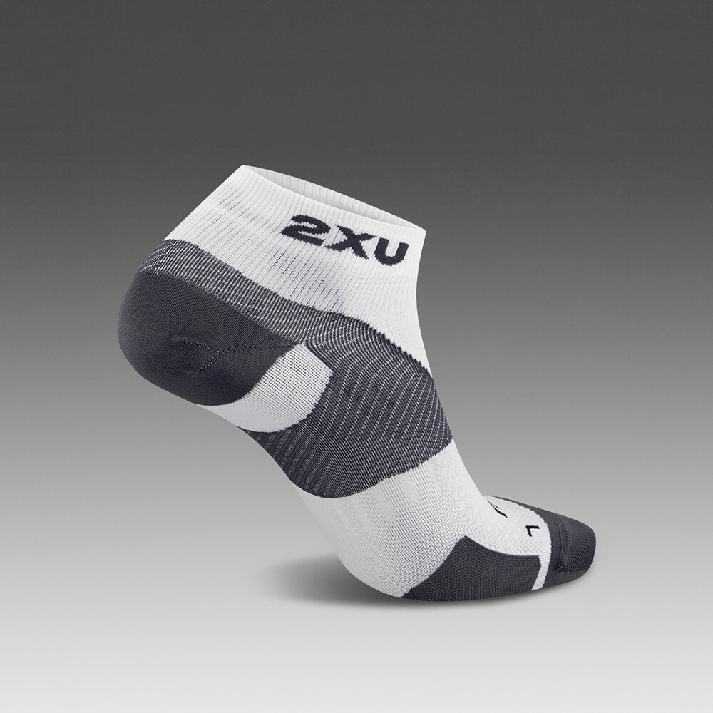 Medias Running Vectr Ultralight 1/4 Crew Unisex White/grey