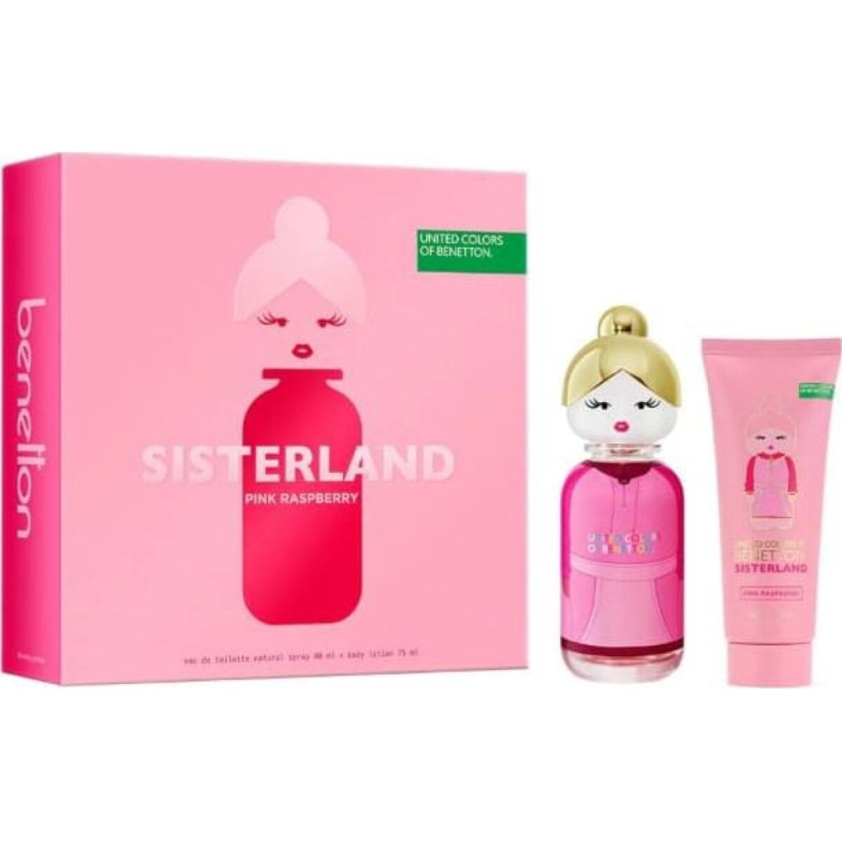 Benetton Sisterland Pink Raspberry Eau de Toilette Set 80 ml + Body Lotion 75 ml 