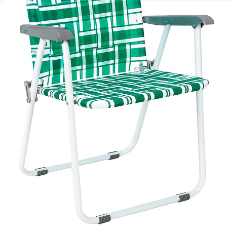 Silla Alta Metálica Plegable Playa Jardin Reforzada Verde