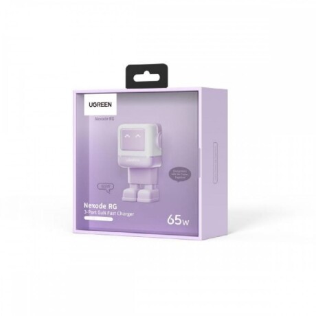 Ugreen Cargador Mini Robot 2USB/USBC 65W Purple 001