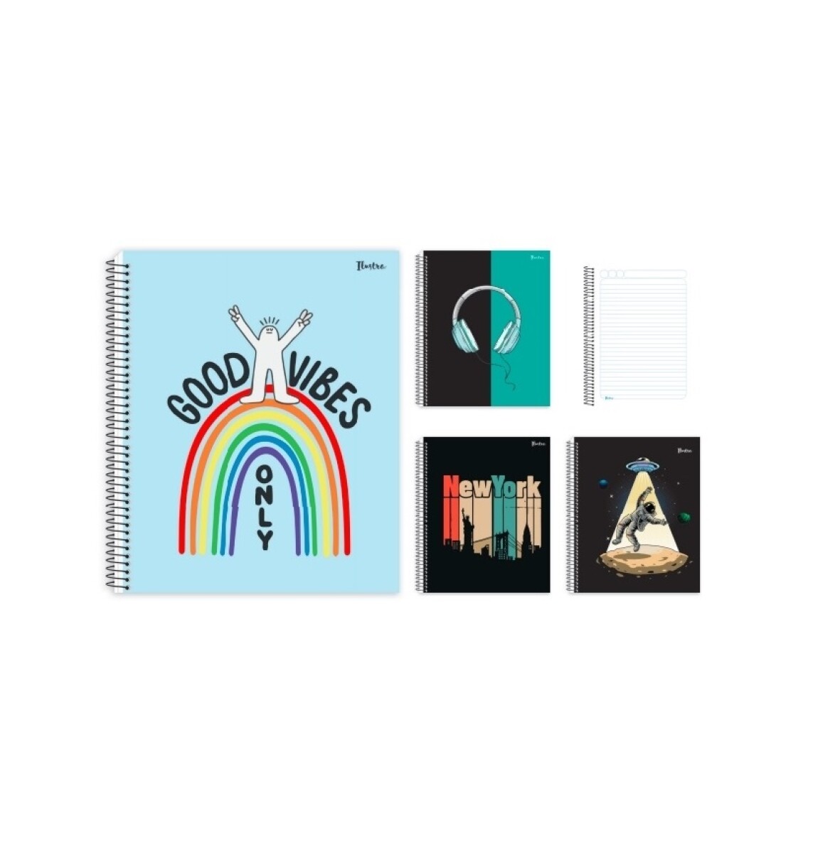 Cuaderno Ilustra 96 Hojas con Espiral Tapa Flexible Escolar 