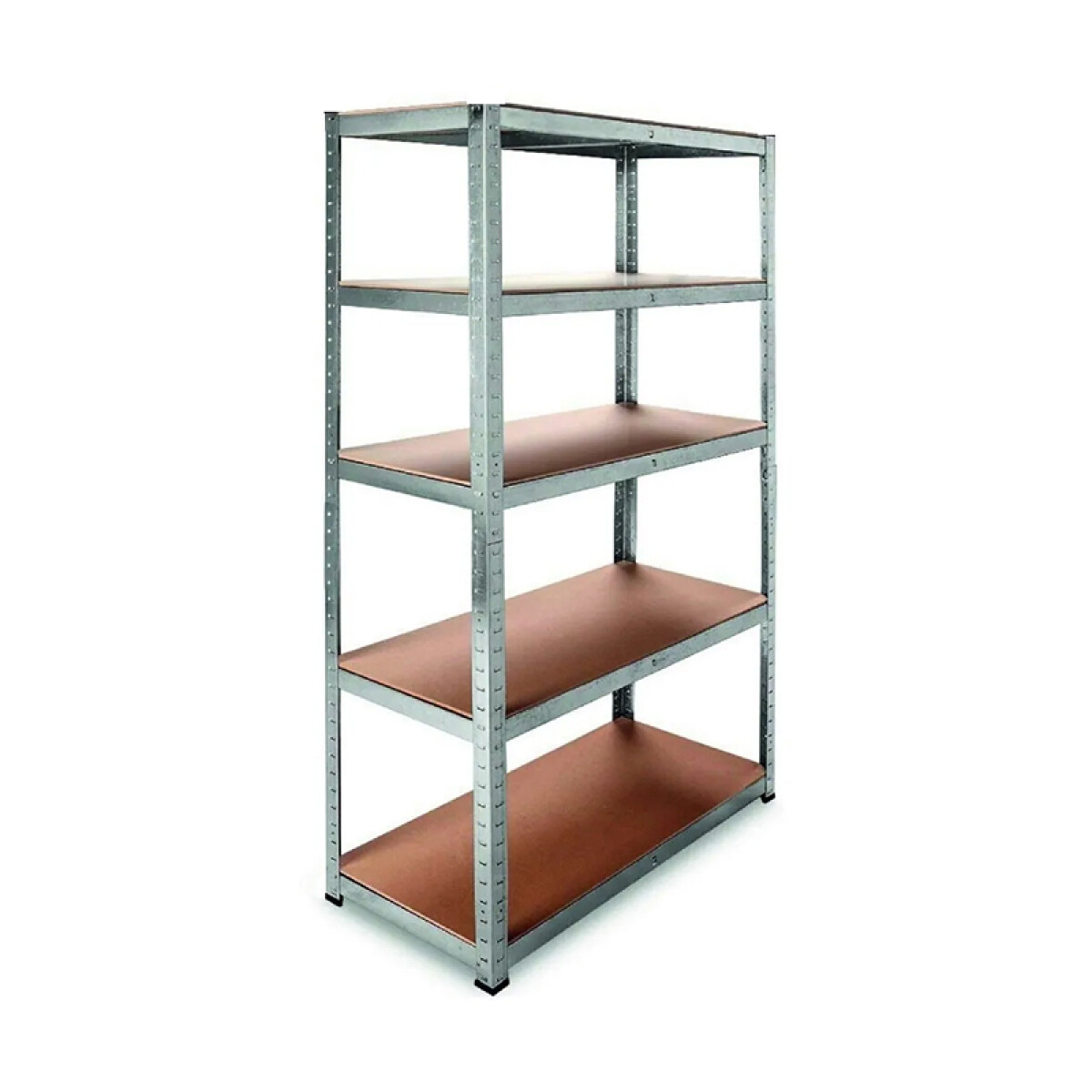 Estanteria Metalica con Estantes en MDF Plateada 180x90x40 cm 