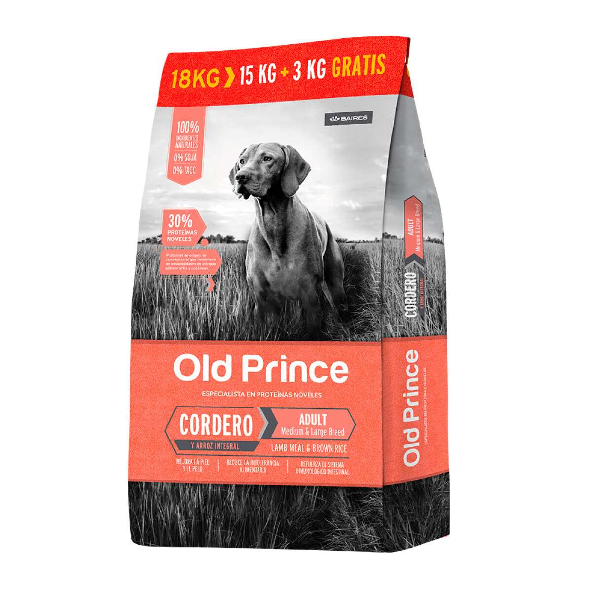 Old Prince Novel Cordero Adulto Razas Medians y Grandes - 15+3 kgs 