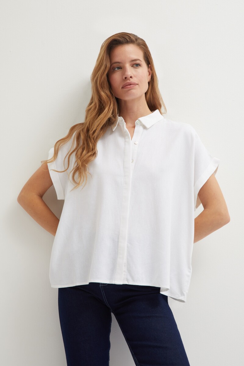 Camisa de lino blanco
