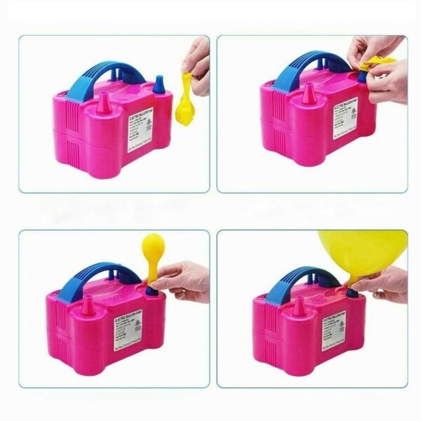 Maquina Inflador Globos Compresor 2 Injectores Cumpleaños Color Variante Rosado