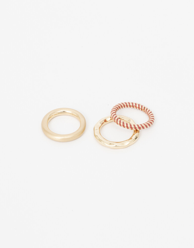 Sets Anillos Metal Set Anillos Metal Y Color - Dorado