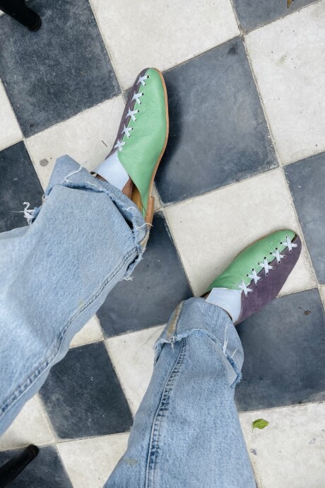 Suela shoe Verde Y Violeta