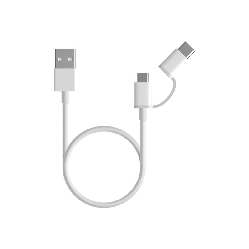 Cable original Xiaomi 2 en 1 Micro USB y USB-C 30 cm Cable Original Xiaomi 2 En 1 Micro Usb Y Usb-c 30 Cm