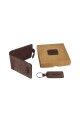 Set de billetra y llavero Marron