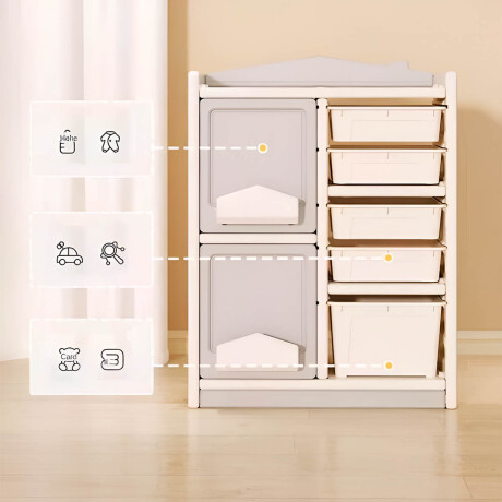 Mueble Estantería Organizador 2 Puertas + 5 Estantes Pla003005