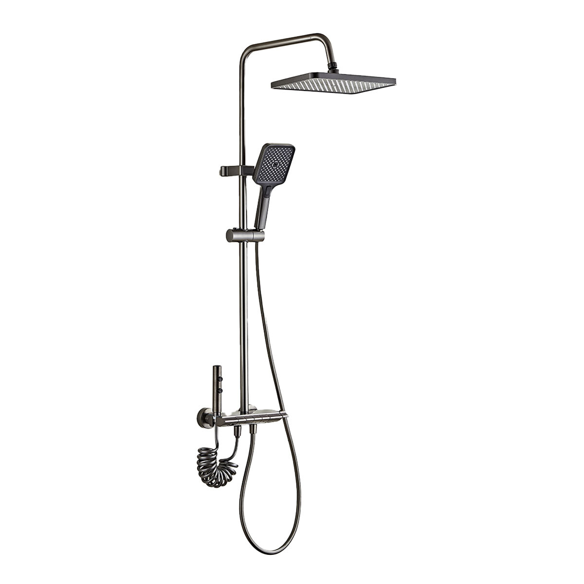 Griferia Barra Ducha Exterior De Aluminio - Color Gun Metal 