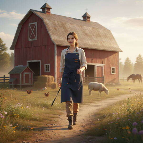 Delantal Gastronómico Jean Cocina Barbería Asado Chef Taller Color Azul