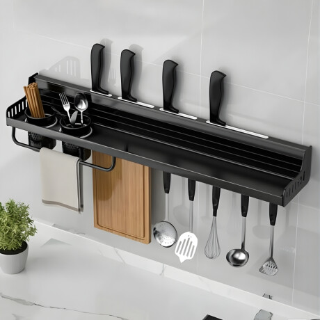 Estante organizador de cocina en metal NEGRO