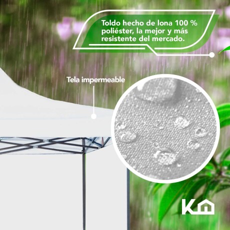 Gazebo reforzado toldo carpa con pared 3x3mt Blanco