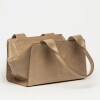 Bolso Mila en cuero arrugado Taupe