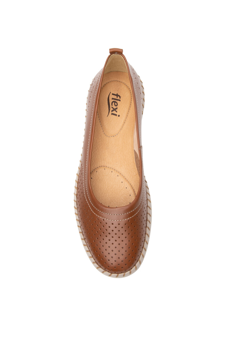 Flat Casual Flexi Para Mujer Linea Mei Marrón