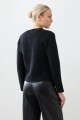 Chaqueta tejida con bolsillos negro