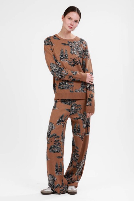 Pre Venta - Sweater Landscape Camel Tejido Pre Venta - Sweater Landscape Camel Tejido