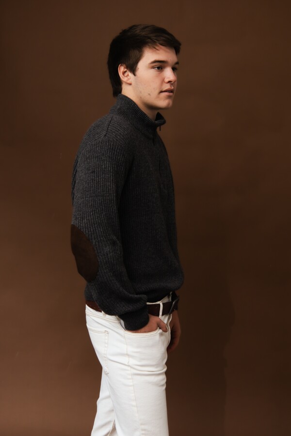 Zip Sweater Men Gris Oscuro