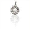 Dije Medalla Virgen Niña-Plata 925-Piedra Zirconia-CP3012 conpiedra