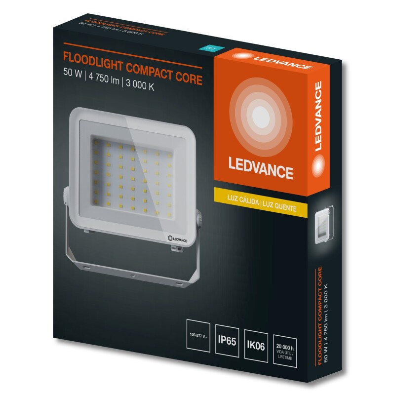 Foco LED LEDVANCE OSRAM Compact IP65 50W Foco LED LEDVANCE OSRAM Compact IP65 50W Blanco Luz Cálida