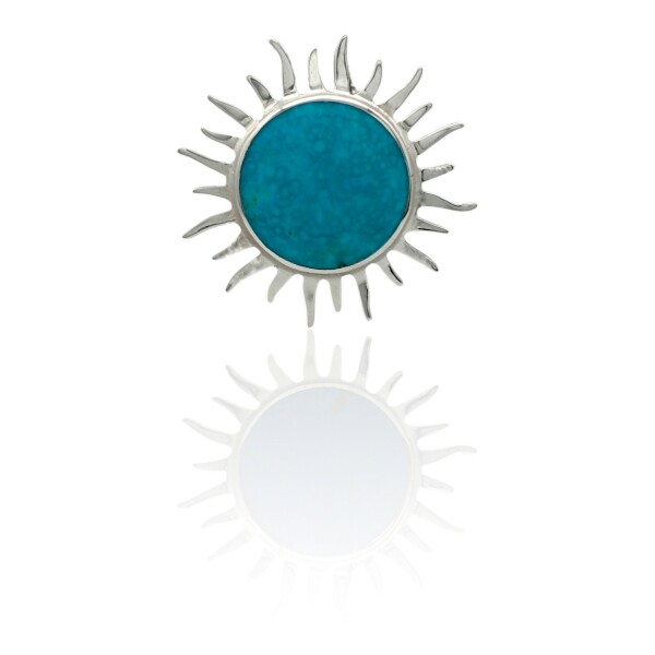 Dije Colgante Sol-Plata 925-Turquesa-CP3816 Conpiedra