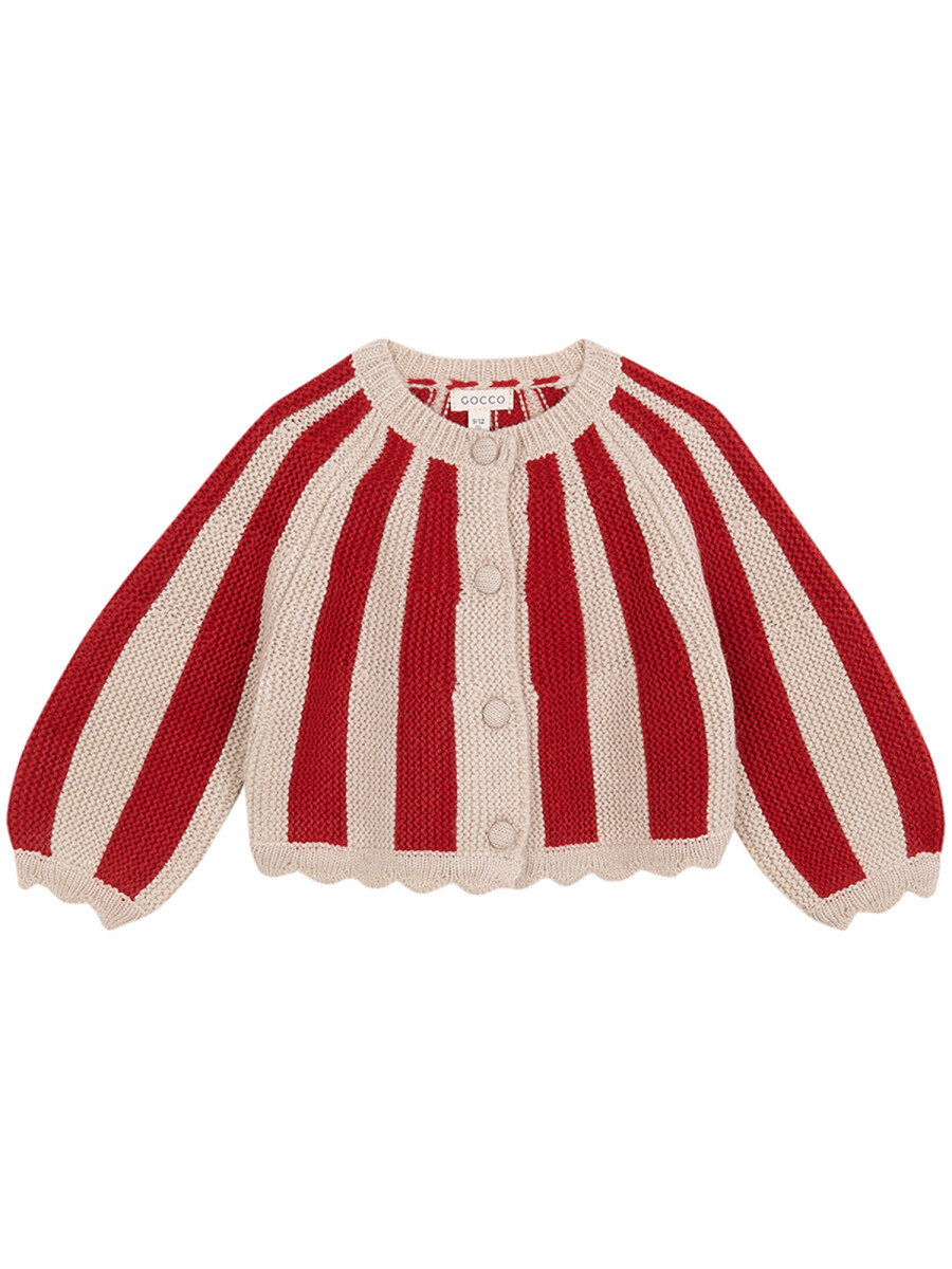 Chaqueta De Rayas Rojo