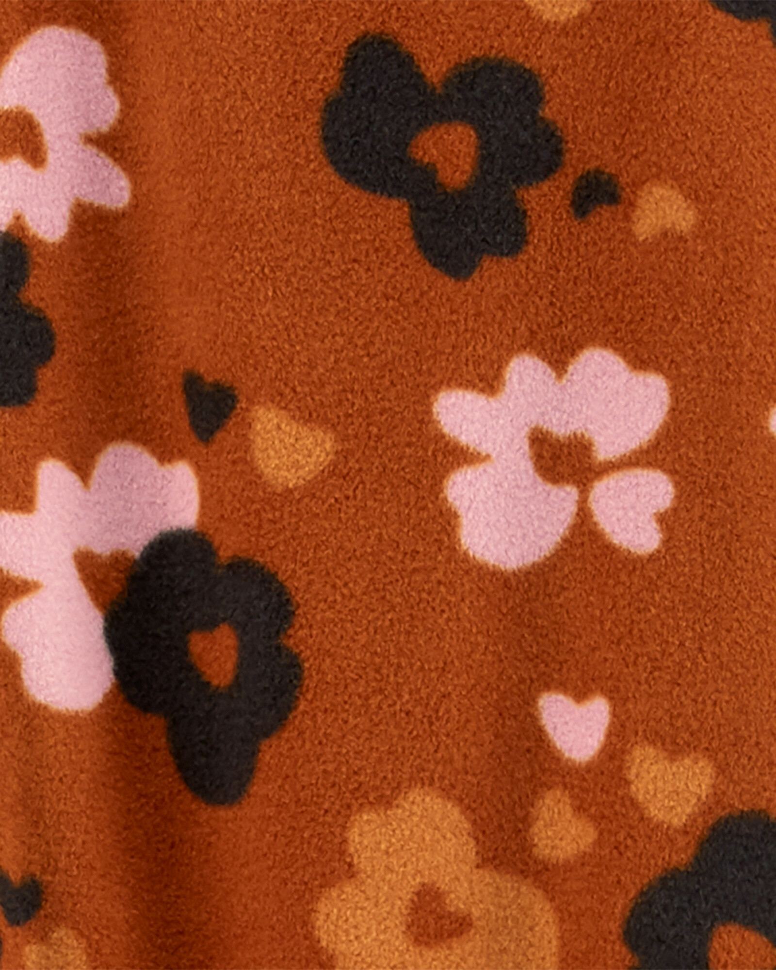 Pijama una pieza de micropolar con pie diseño floral Sin color