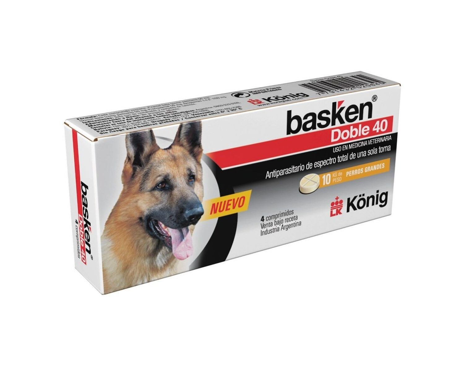 BASKEN DOBLE KONIG ANTIPARASITARIO 40 COMPRIMIDOS 