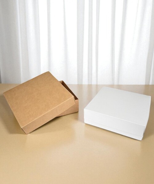 Caja Cuadrada 20x20x6 cm REVERSIBLE BLANCO MADERA