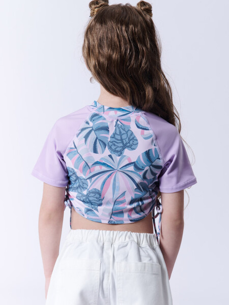 Remera manga corta uv tropical Tropical Rosada