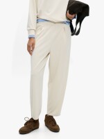 Pantalón Con Cintura Elástica Tacto Suave blanco