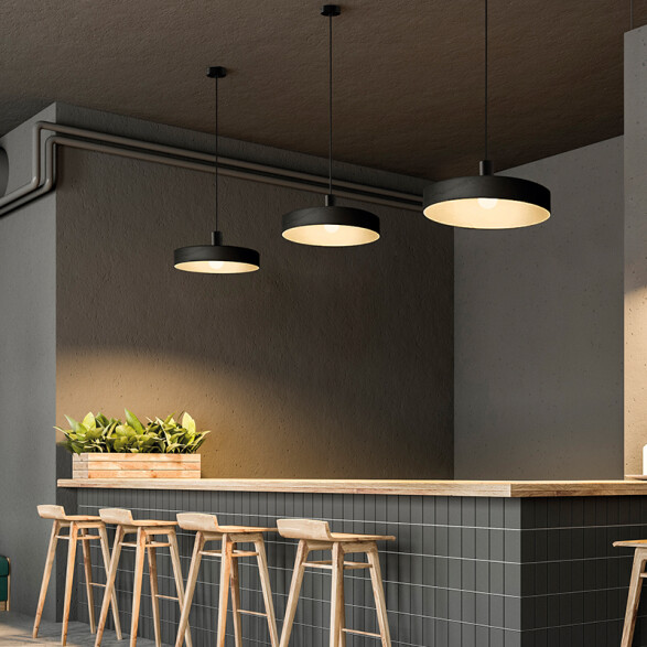 Colgante negro E27 JARVIS Ø300mm BA0212