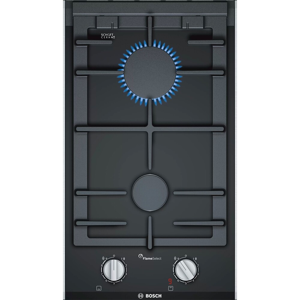 Anafe con alimentación a gas Bosch 2 hornallas PRB3A6D70 Negro