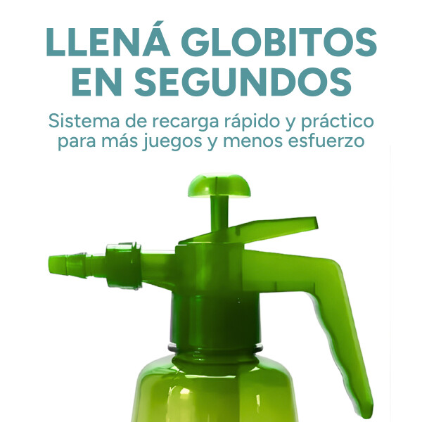 Bombitas De Agua 300 Unidades + Botella De Recarga Color Verde