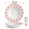 Juego de 6 Platos Hondo de Cerámica Alleanza 25cm Stripe Rosa Juego de 6 Platos Hondo de Cerámica Alleanza 25cm Stripe Rosa