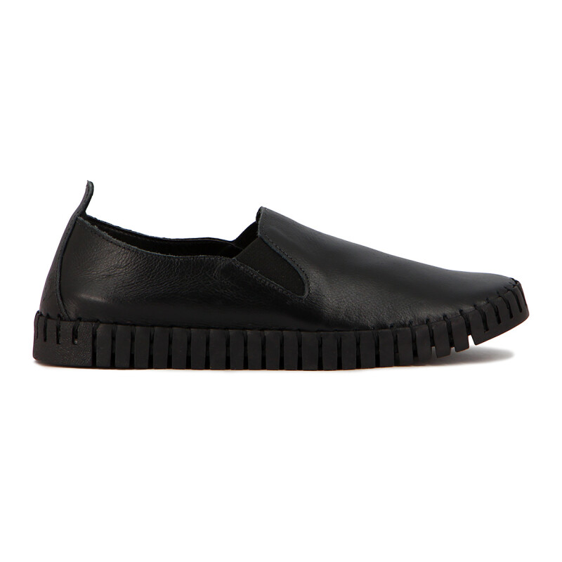 Country Zapato Cuero C/elastico Suela Cosida Negro