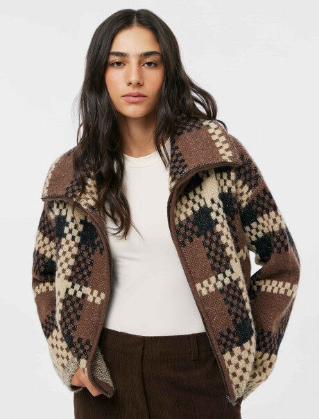 CAMPERA CON CUELLO - MARRÓN MARRÓN