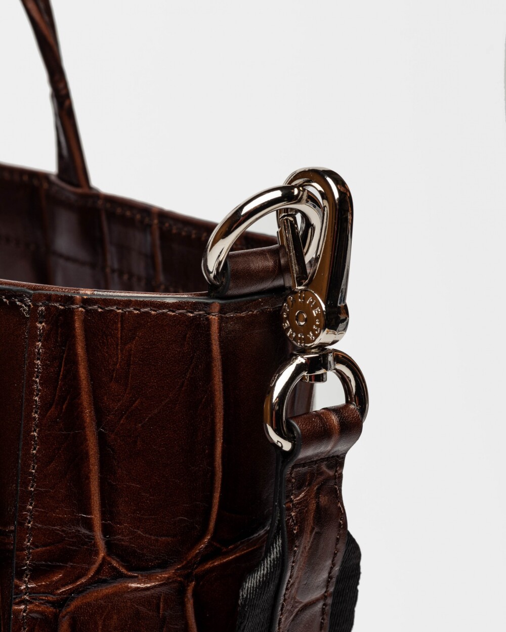 Shopper The Circle En Cuero Grabado Big Croco Marron