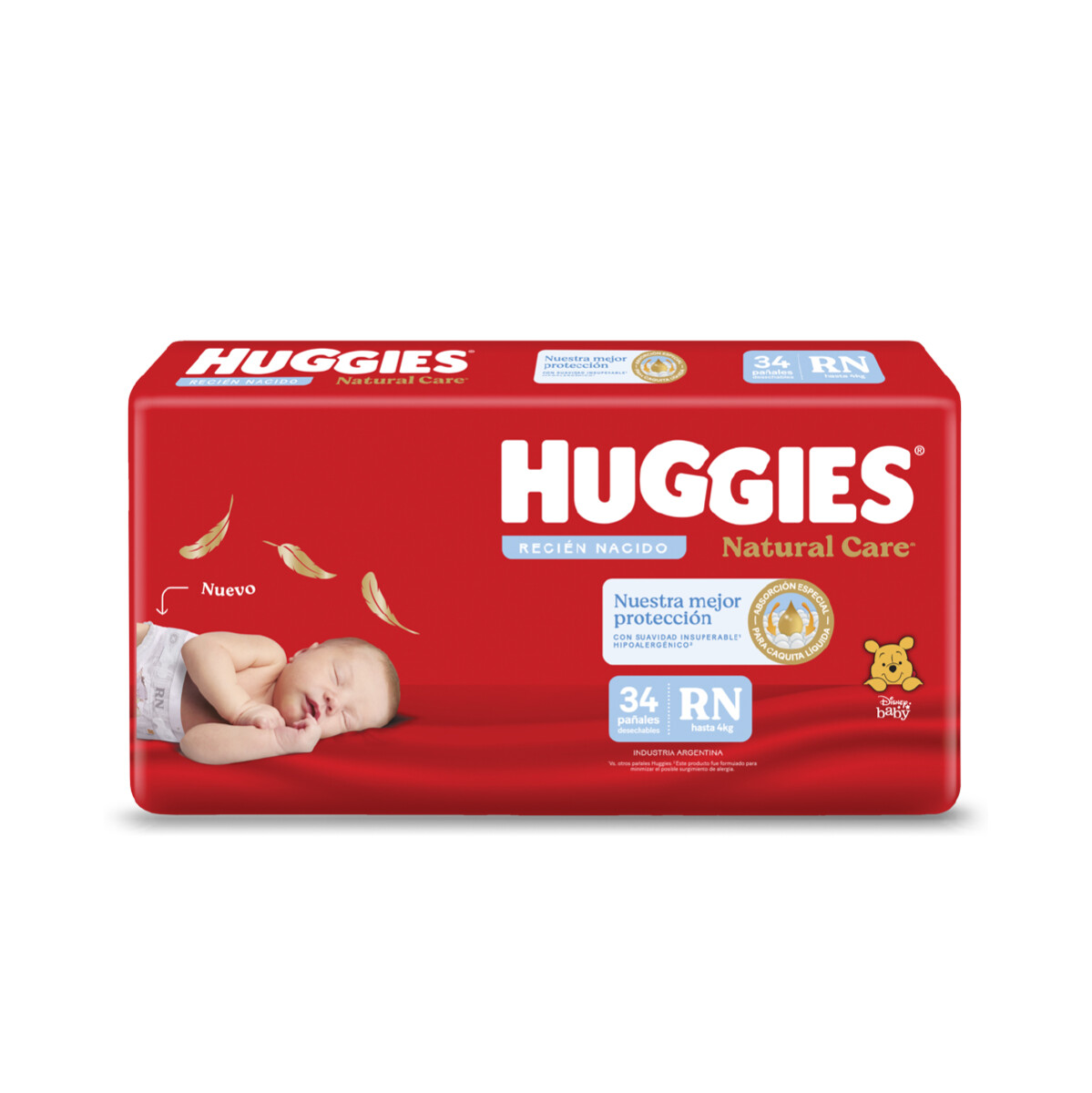 HUGGIES NAT CARE MEGA RN PAQ. X 34 UNID. 