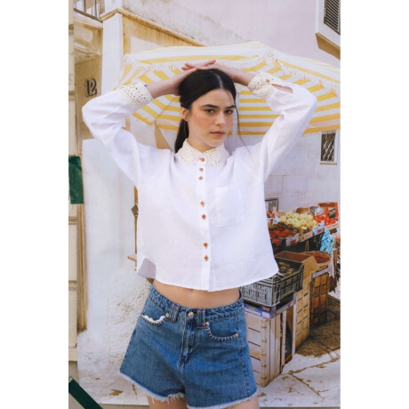 Pre Venta Camisa Azar Crochet Blanco