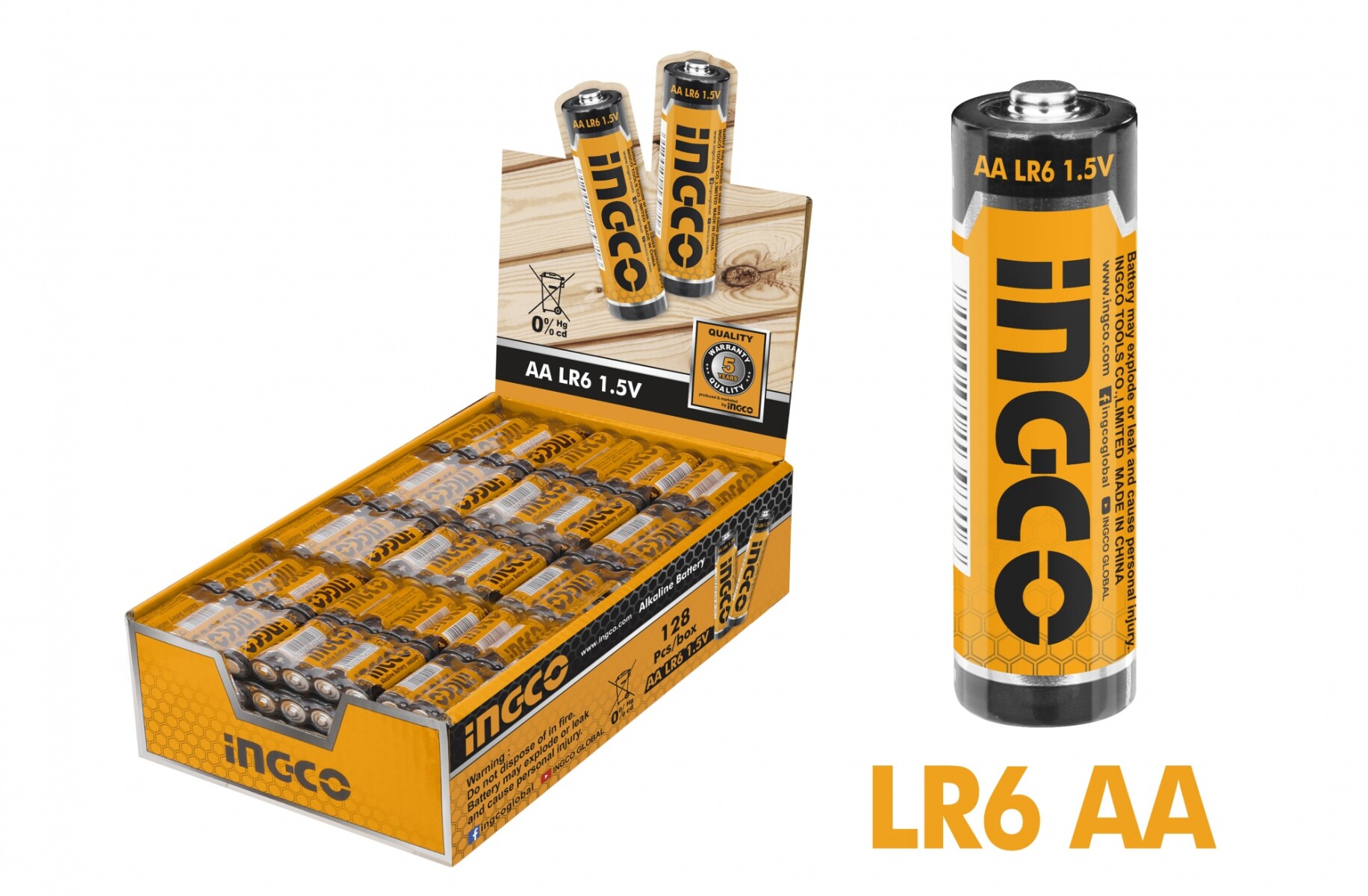 PACK X 4 PILAS ALKALINAS AA 1.5V INGCO 2900MAH HAB2A01 