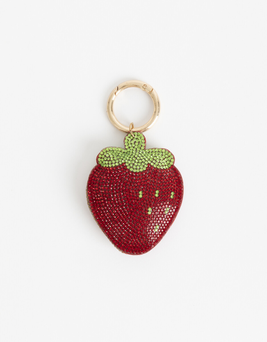 Llavero Y Bag Charm Frutilla Strass 