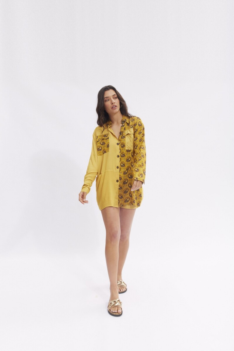 Camisa Girasol - de rayón Mostaza 
