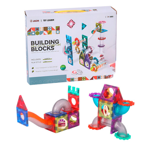 Juego de Construcción Bloques Magnéticos Infantil 56 Piezas Diseño De Colores