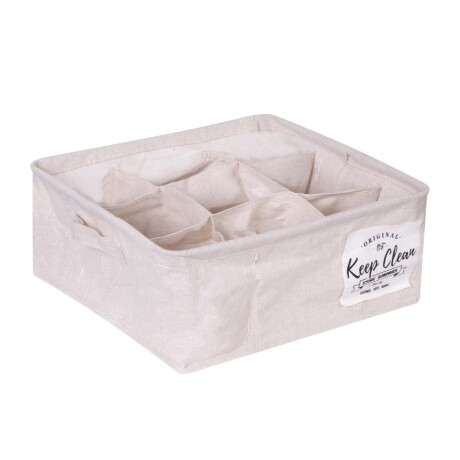 CESTO ORGANIZADOR NATURAL/BEIGE ALGODÓN C/SEPARADORES A536
