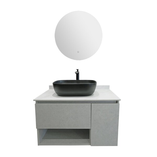 CONJUNTO DE BAÑO HABITARE MODELO SY1045-80 / MUEBLE + BACHA + ESPEJO C/ LUZ LED Conjunto De Baño Habitare Modelo Sy1045-80 / Mueble + Bacha + Espejo C/ Luz Led